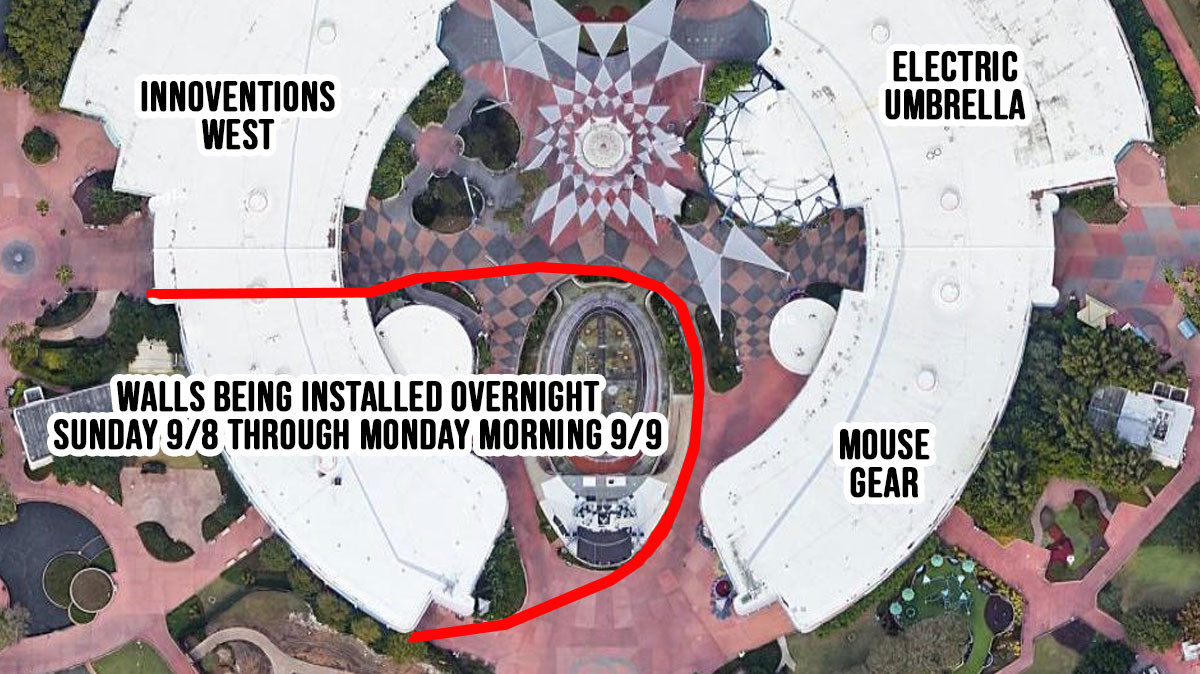 Innoventions West Construction Wall Map September 8th Epcot