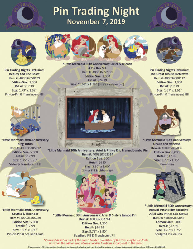 Little Mermaid 30th Anniversary Pin Trading Night 2019