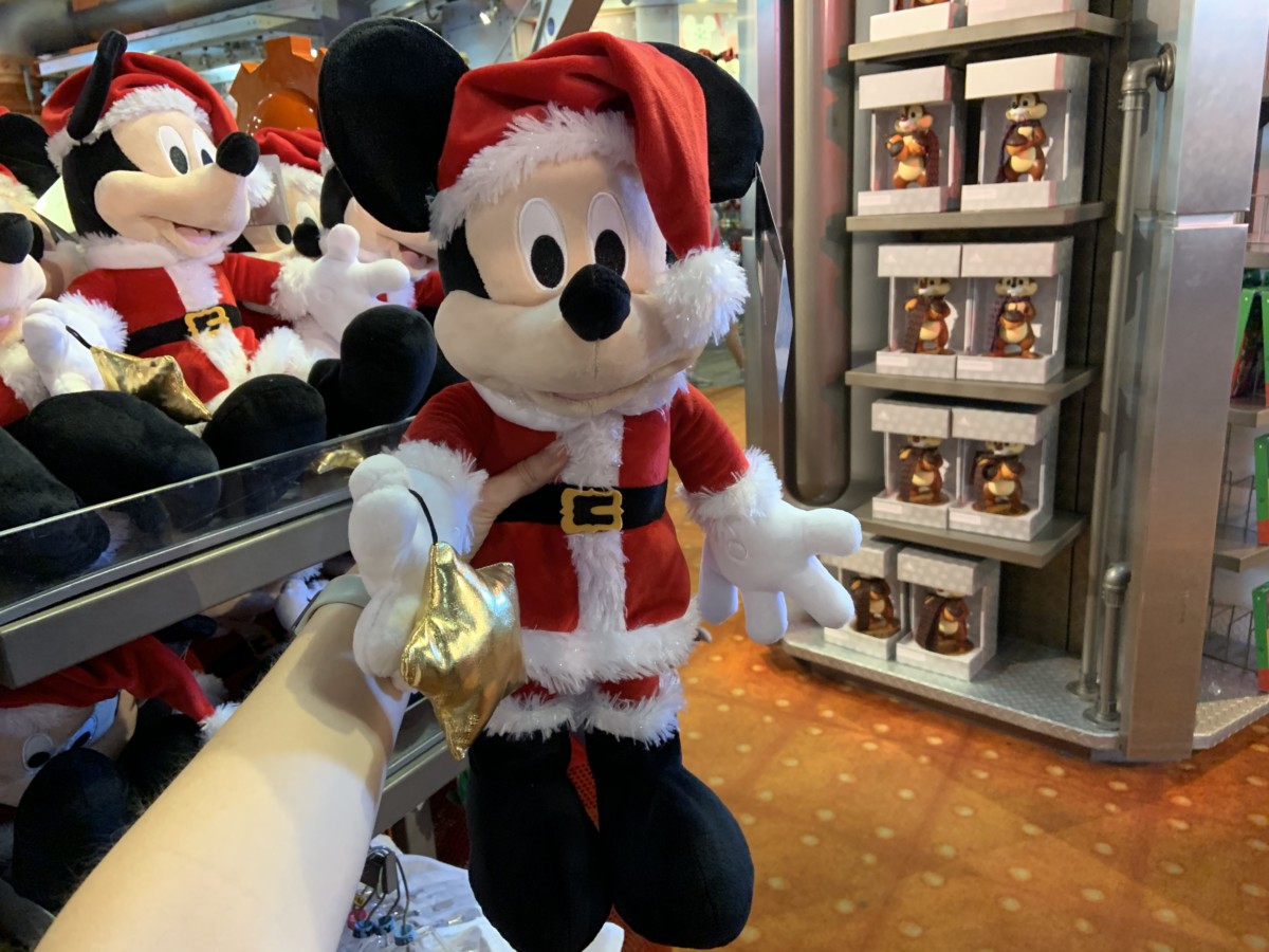 Santa Mickey plush