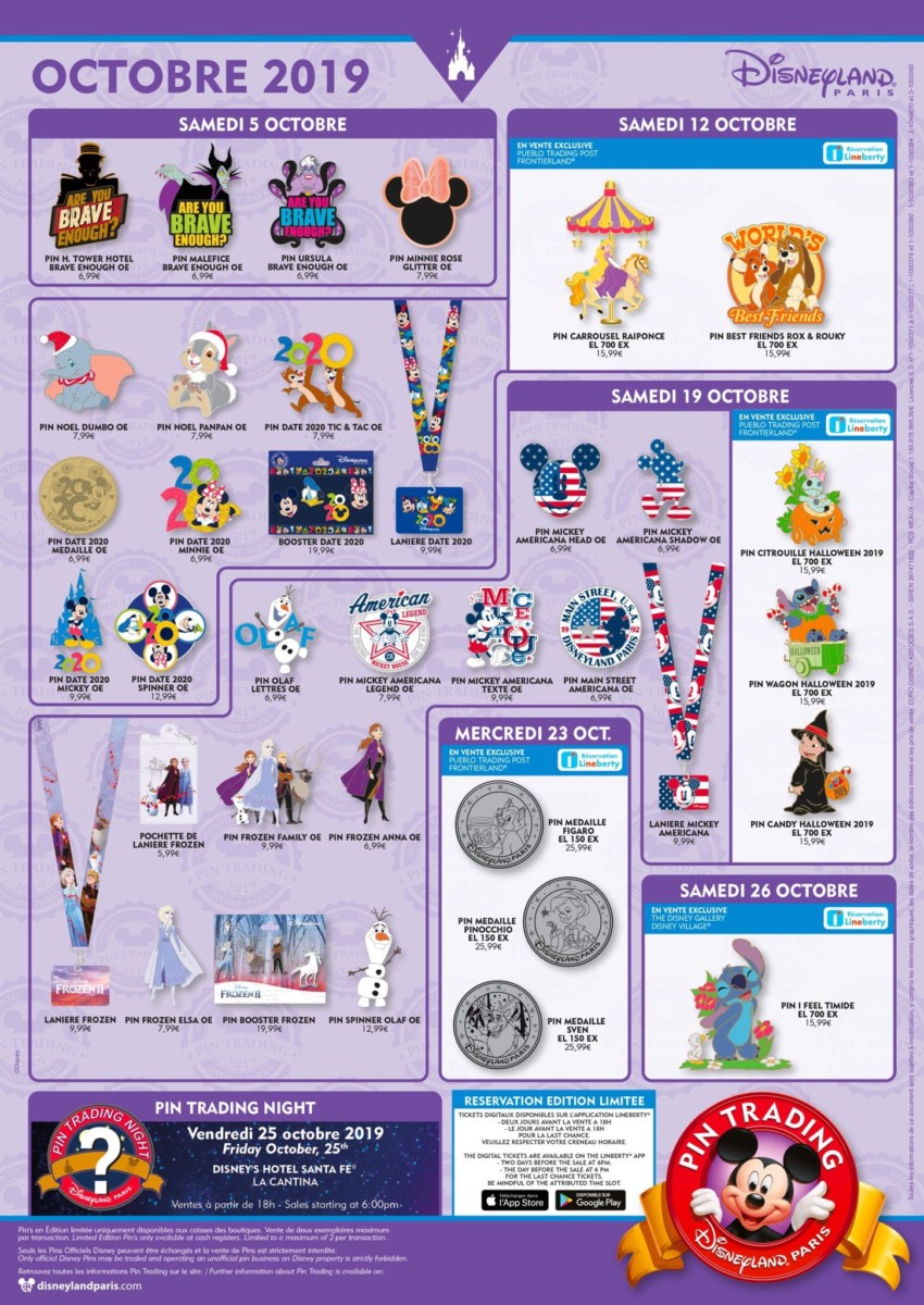 Disneyland Paris October 2019 Pin Release