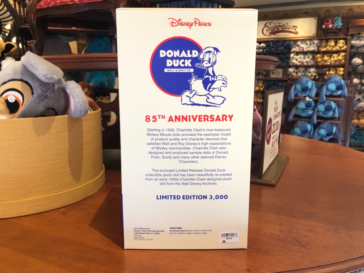 Donald Duck 85th Anniversary Plush - $50.00