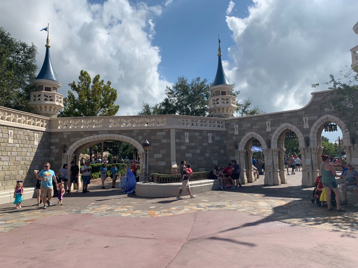 fairy godmother magic kingdom character meet and greet castle wall