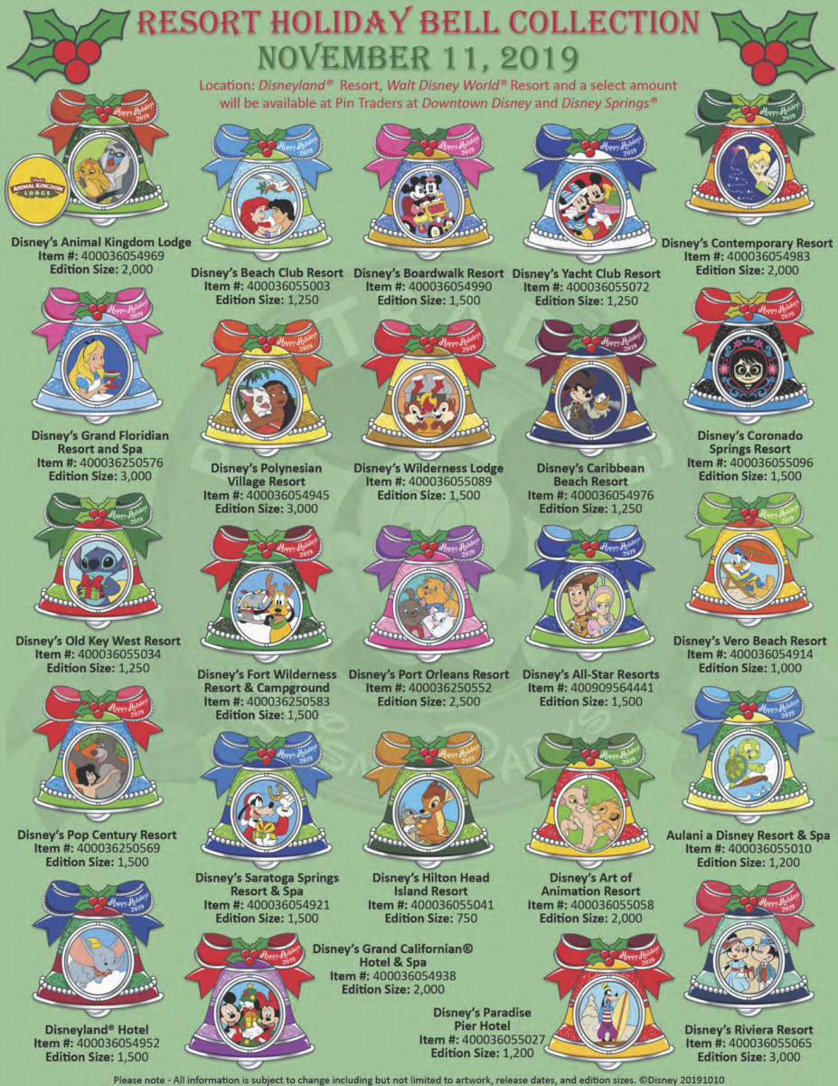 Limited Edition Resort Exclusive Holiday Pins Revealed for Walt