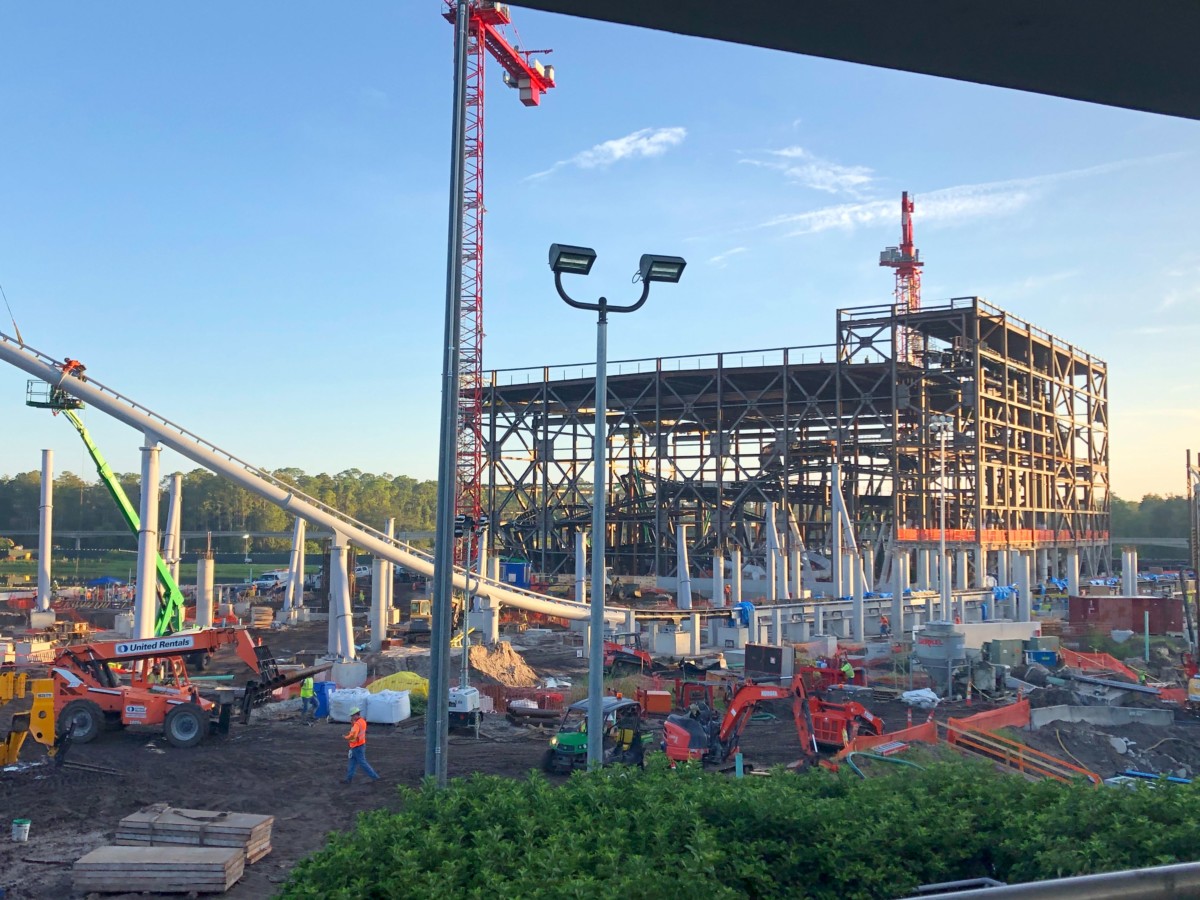 First Exterior Roller Coaster Track Pieces Installed for TRON Lightcycle Run at the Magic Kingdom