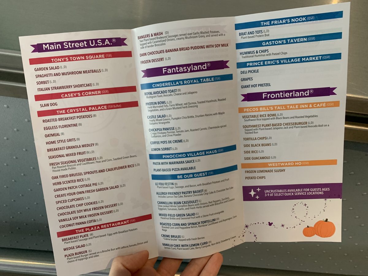 Plant based menus