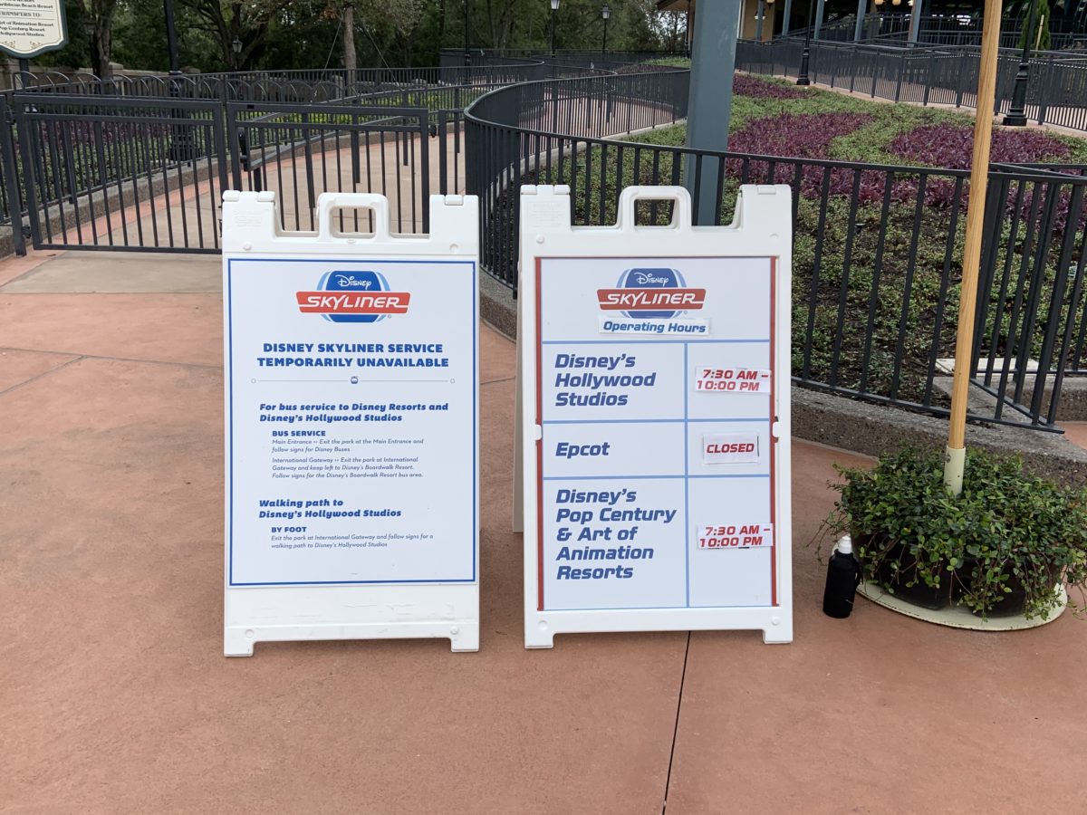 EPCOT Skyliner closed
