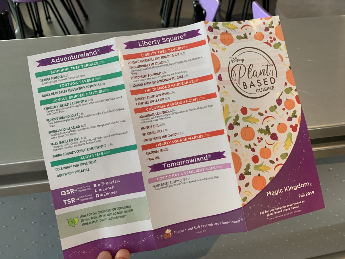 Plant based menus