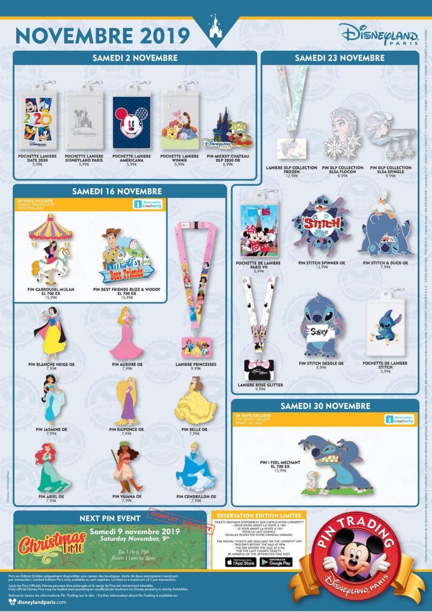 November 2019 Disneyland Paris Pin Release