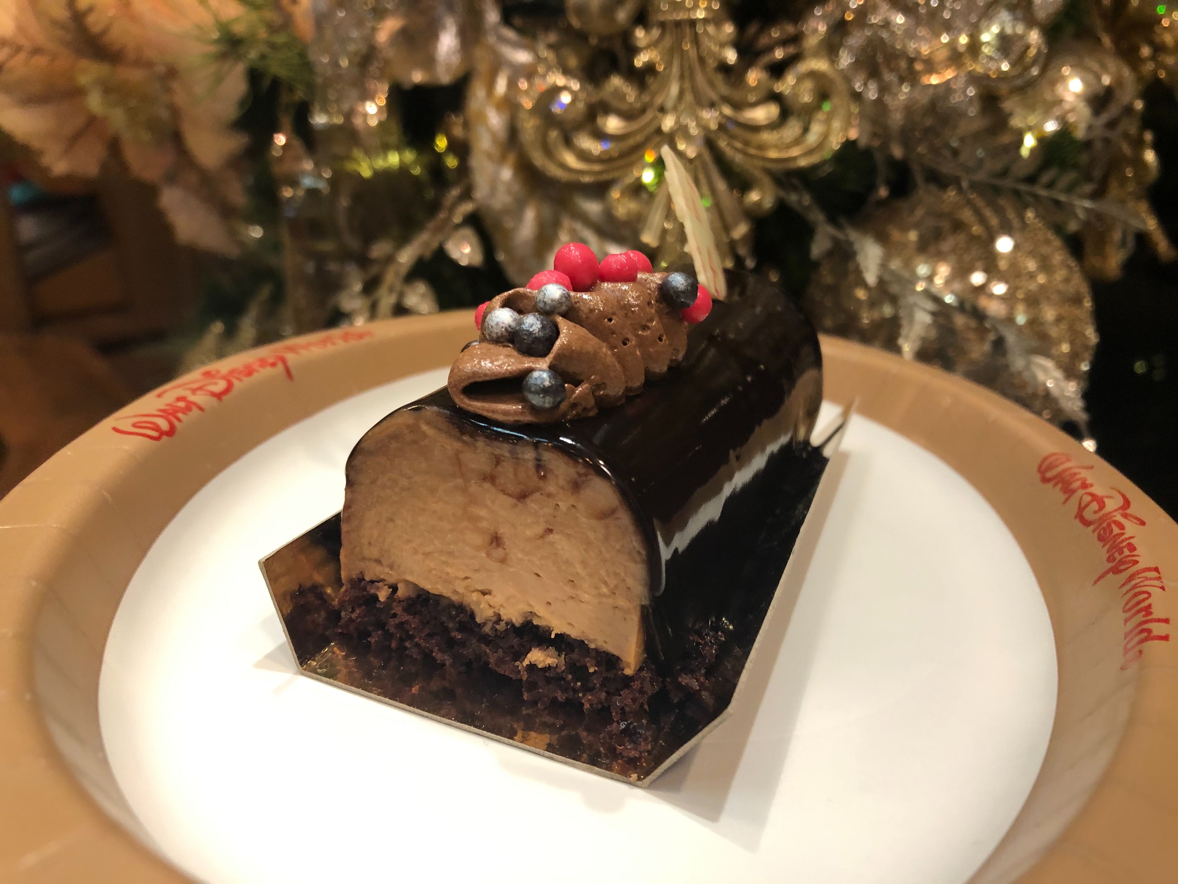 B&ucirc;che de No&euml;l au Chocolat: Chocolate Christmas Log with Chocolate Orange Cream Mousse and Chocolate Crunch Biscuit &ndash; $6.75