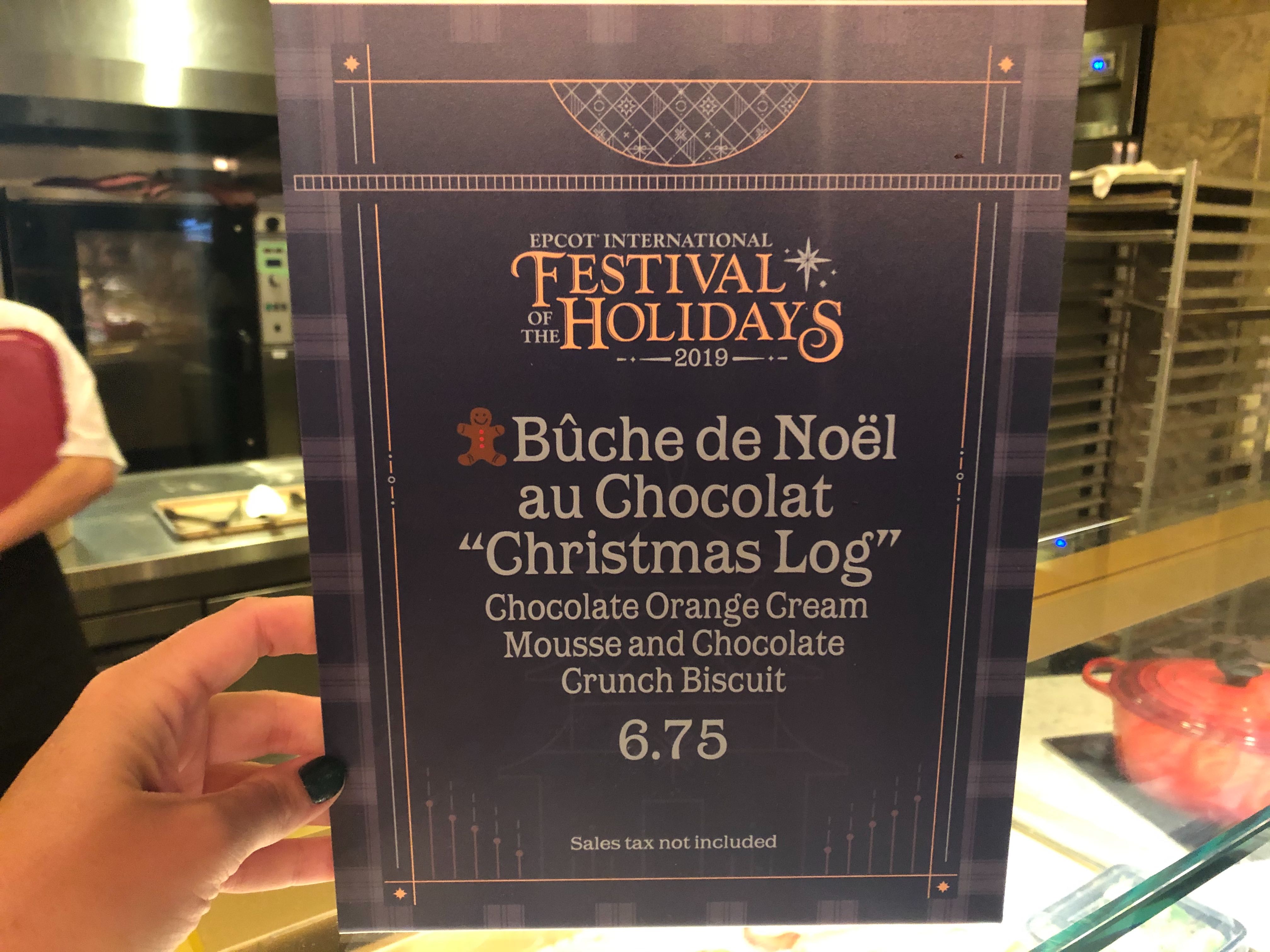Menu for Les Halles Boulangerie-Patisserie at the EPCOT International Festival of the Holidays