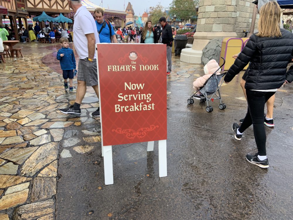 Friar’s Nook Breakfast sign 12/24/19