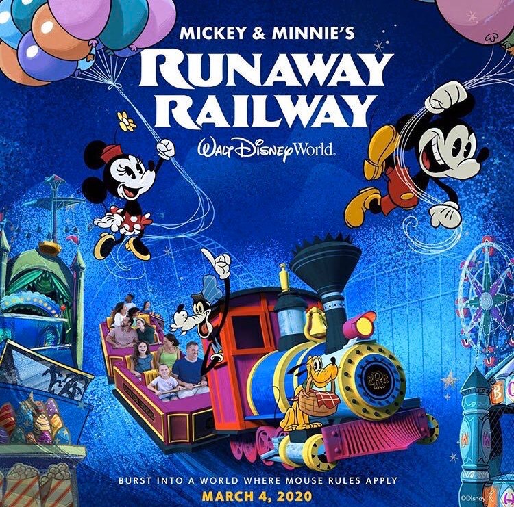 mickey and minnie's runaway railway carnival poster