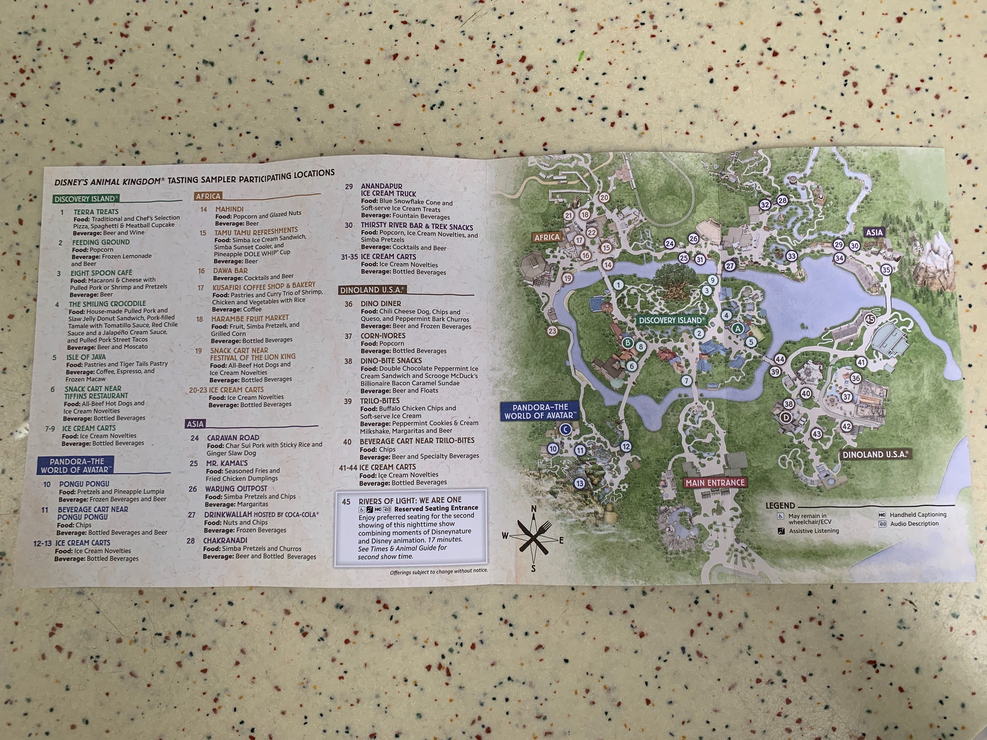 animal kindgom tasting menu december - inside map