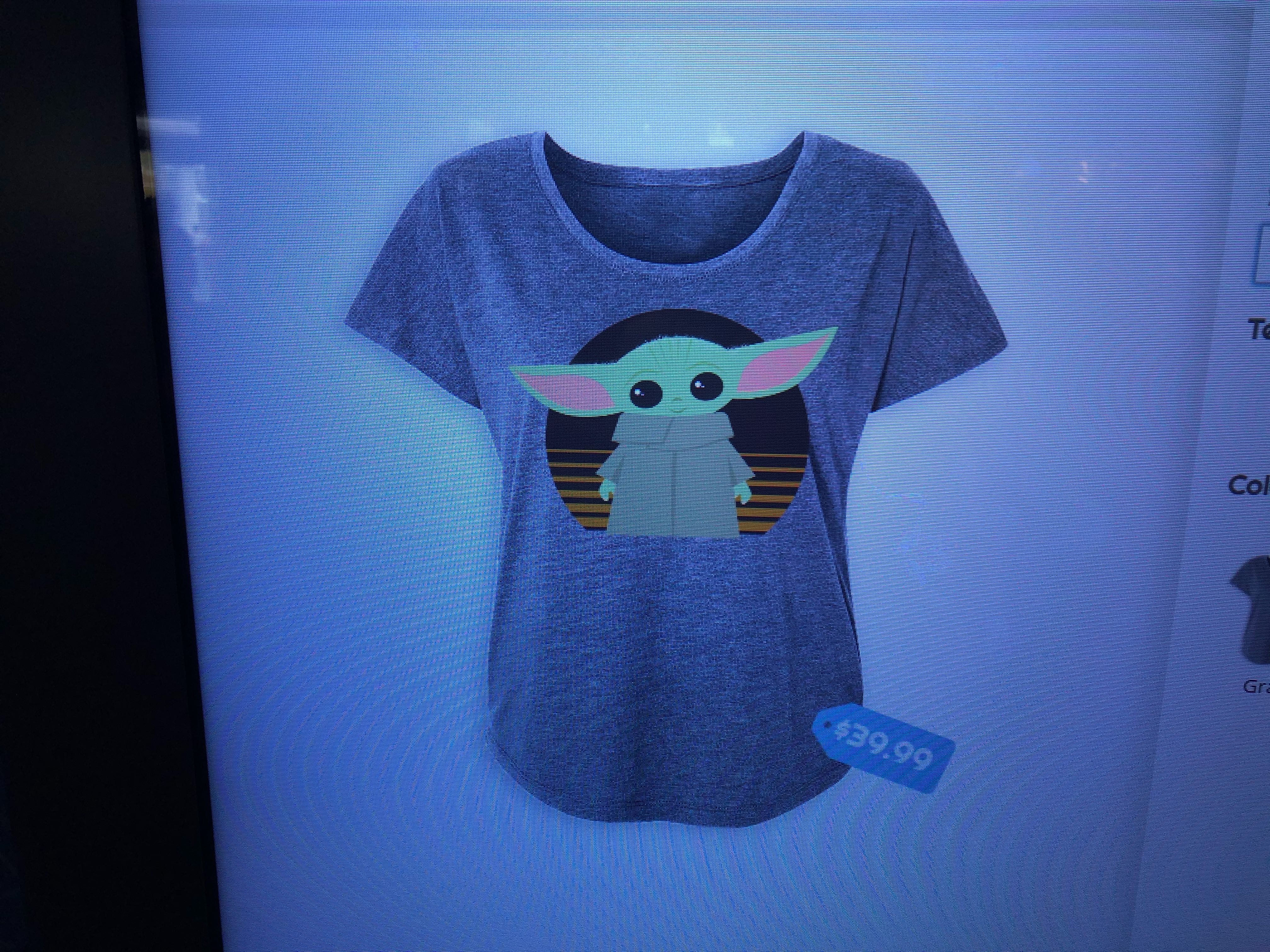 baby yoda shirt kiosk - gray womens close