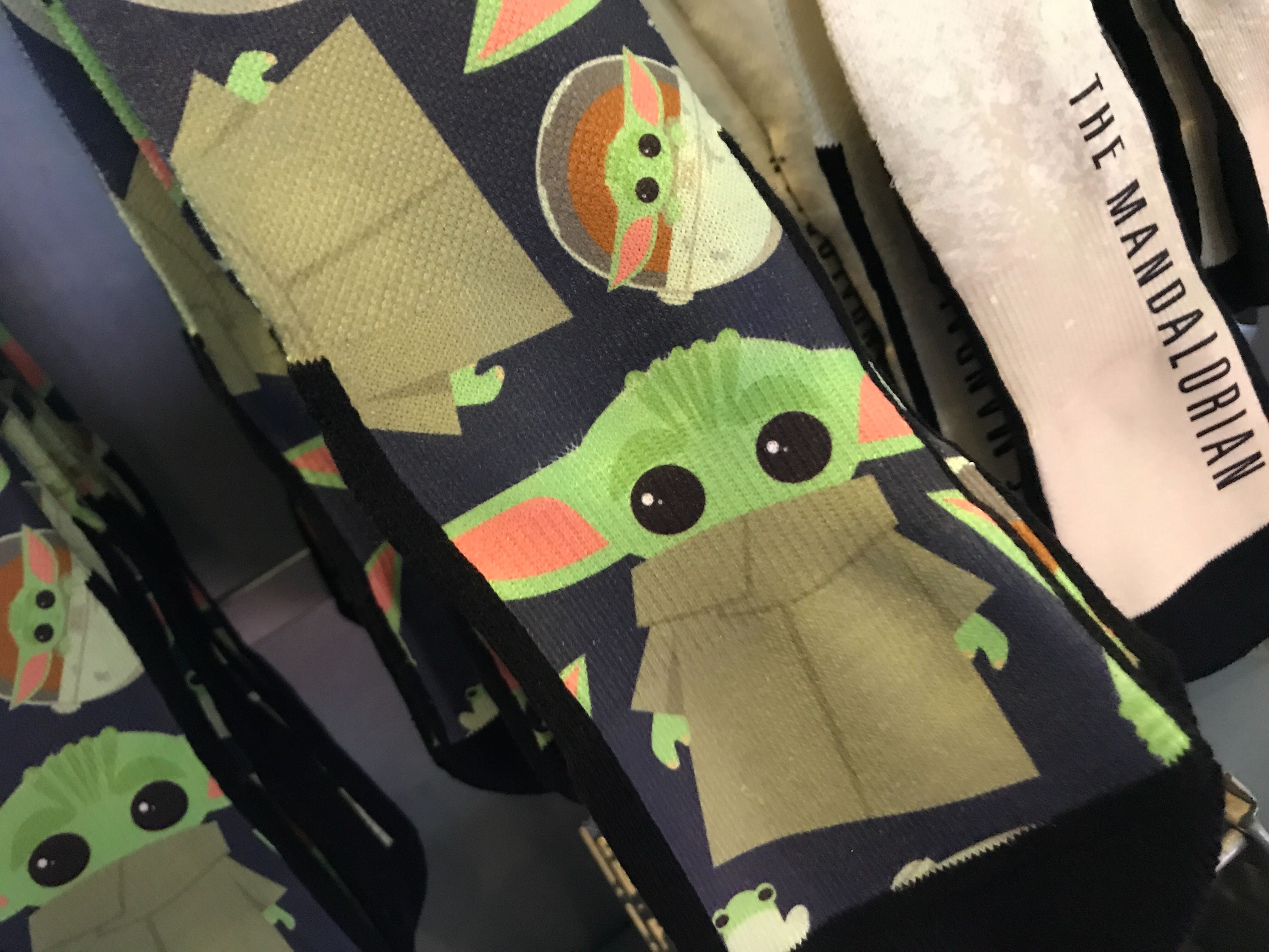 baby yoda socks black close