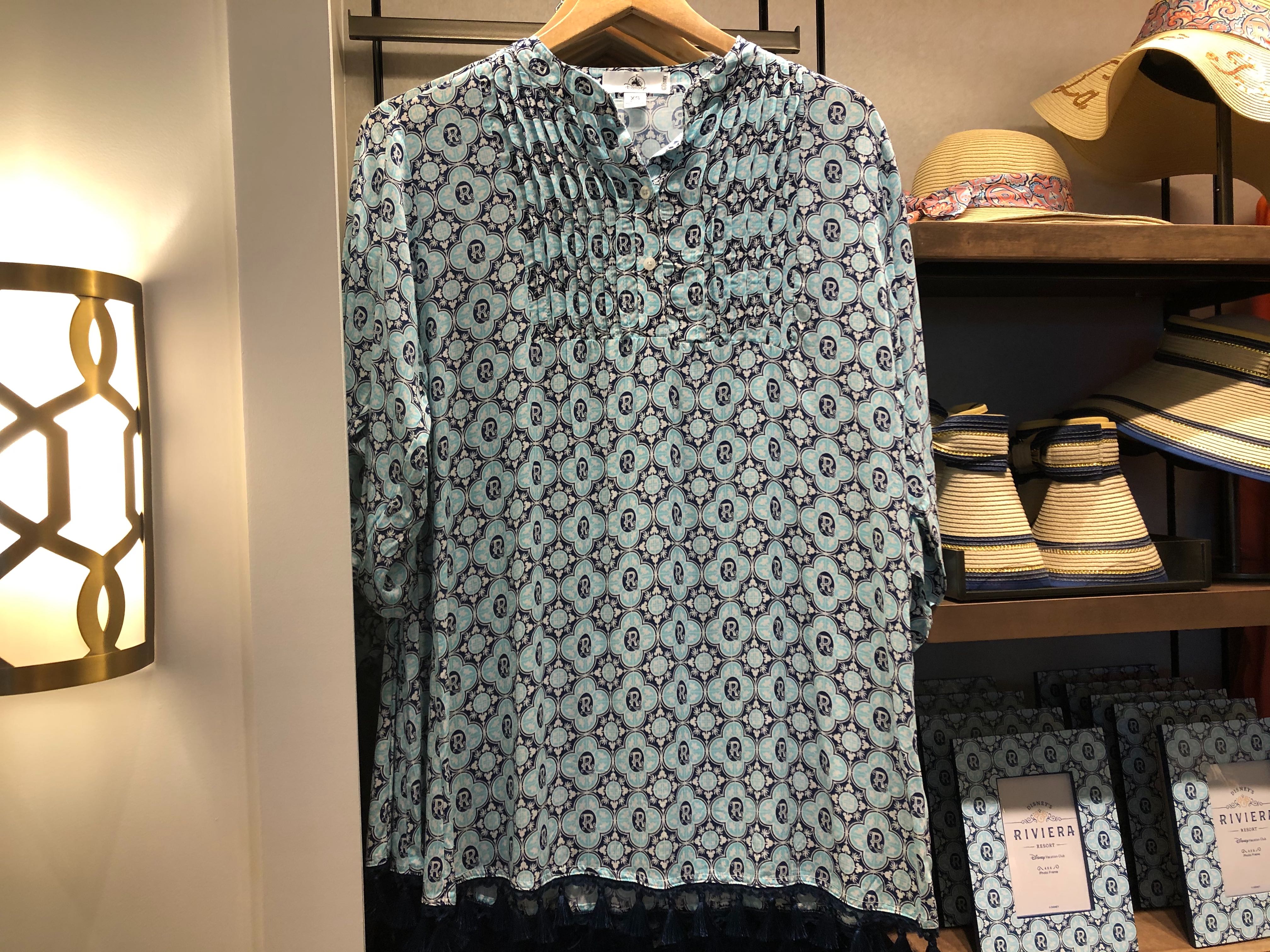 Blue Patterned 3/4 Sleeve Riviera Resort Blouse - $74.99