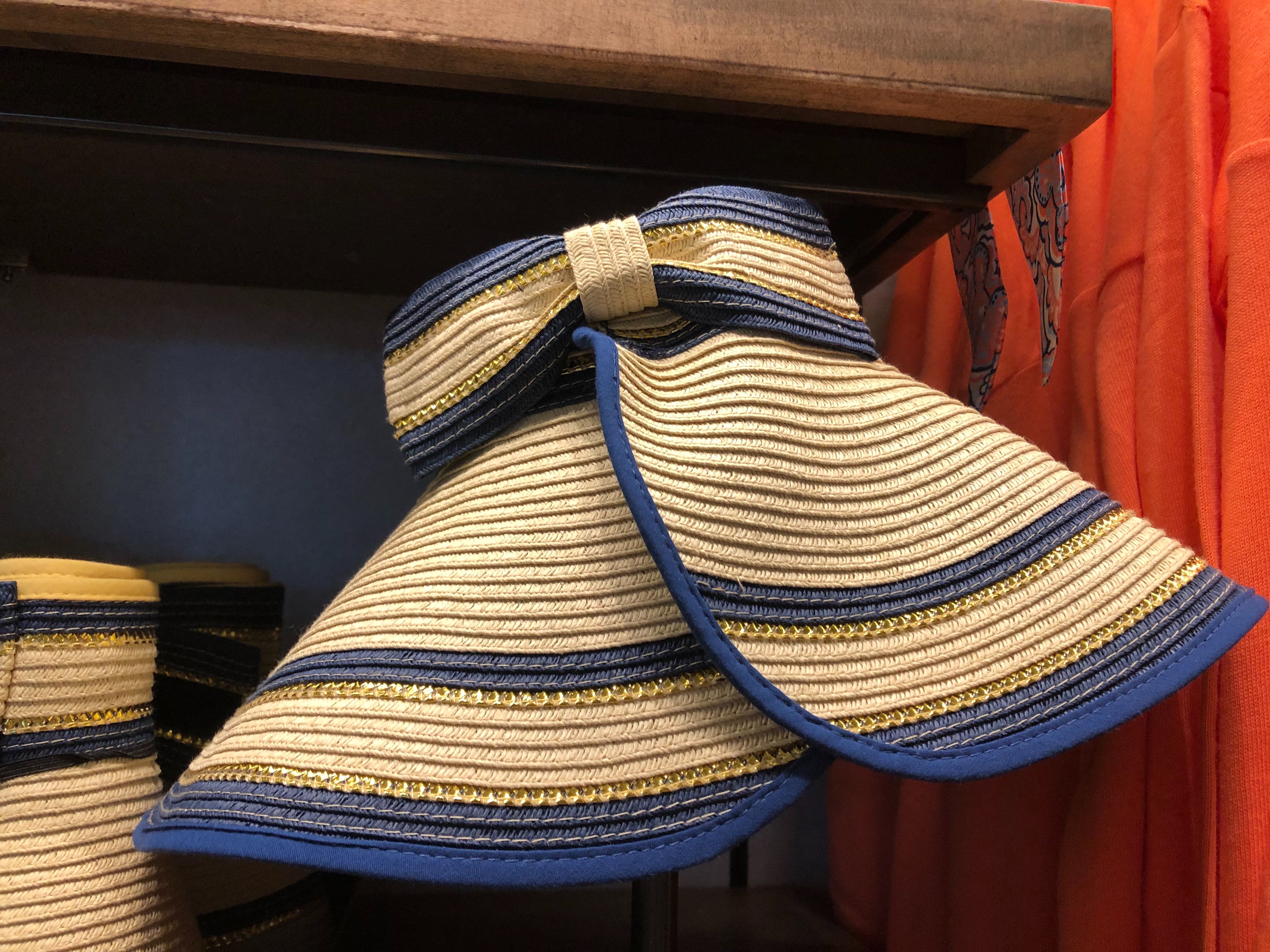Straw Riviera Resort Sun Hat with Blue Trim - $34.99