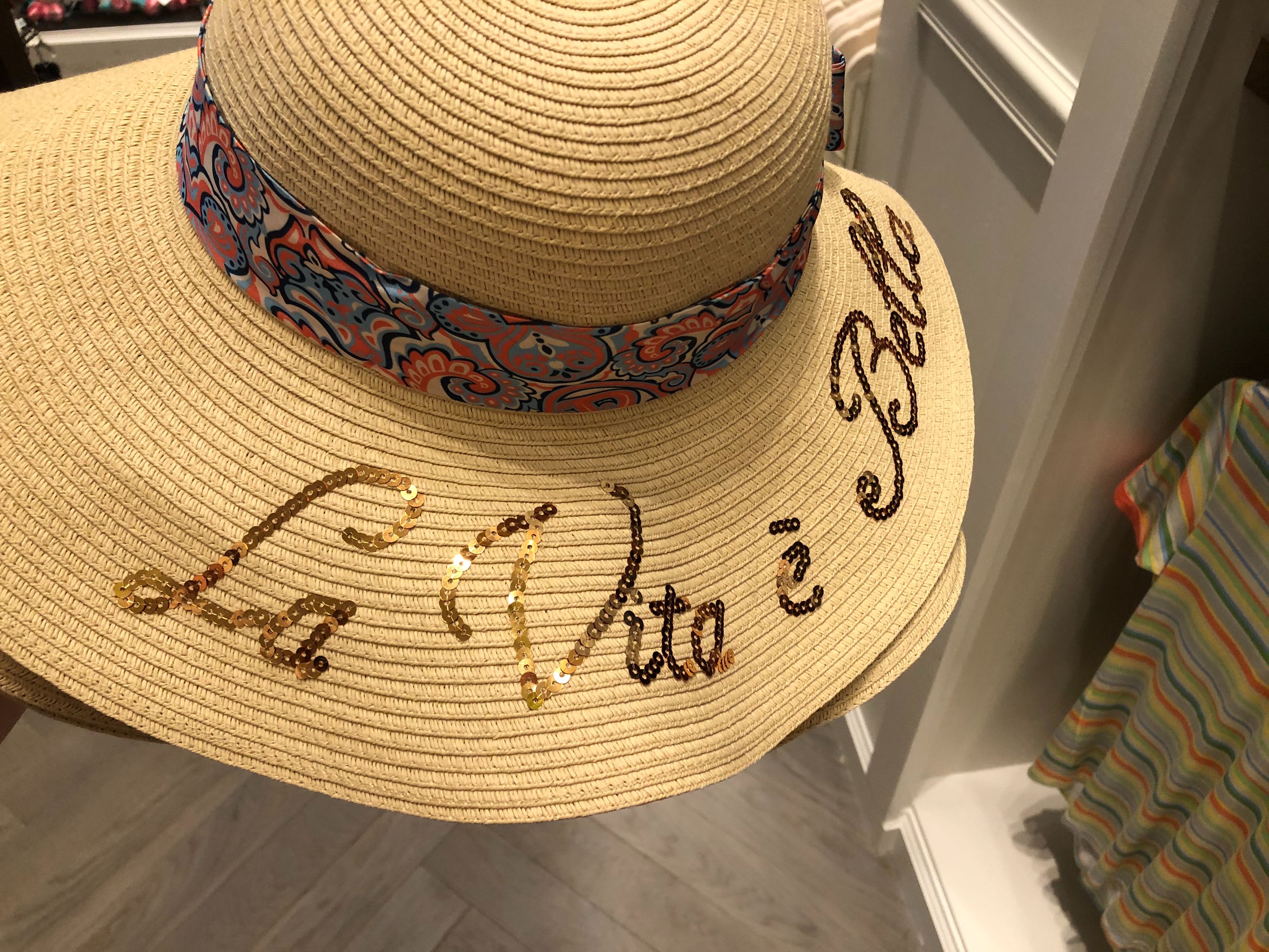 Straw Riviera Resort Sequined Sun Hat - $34.99