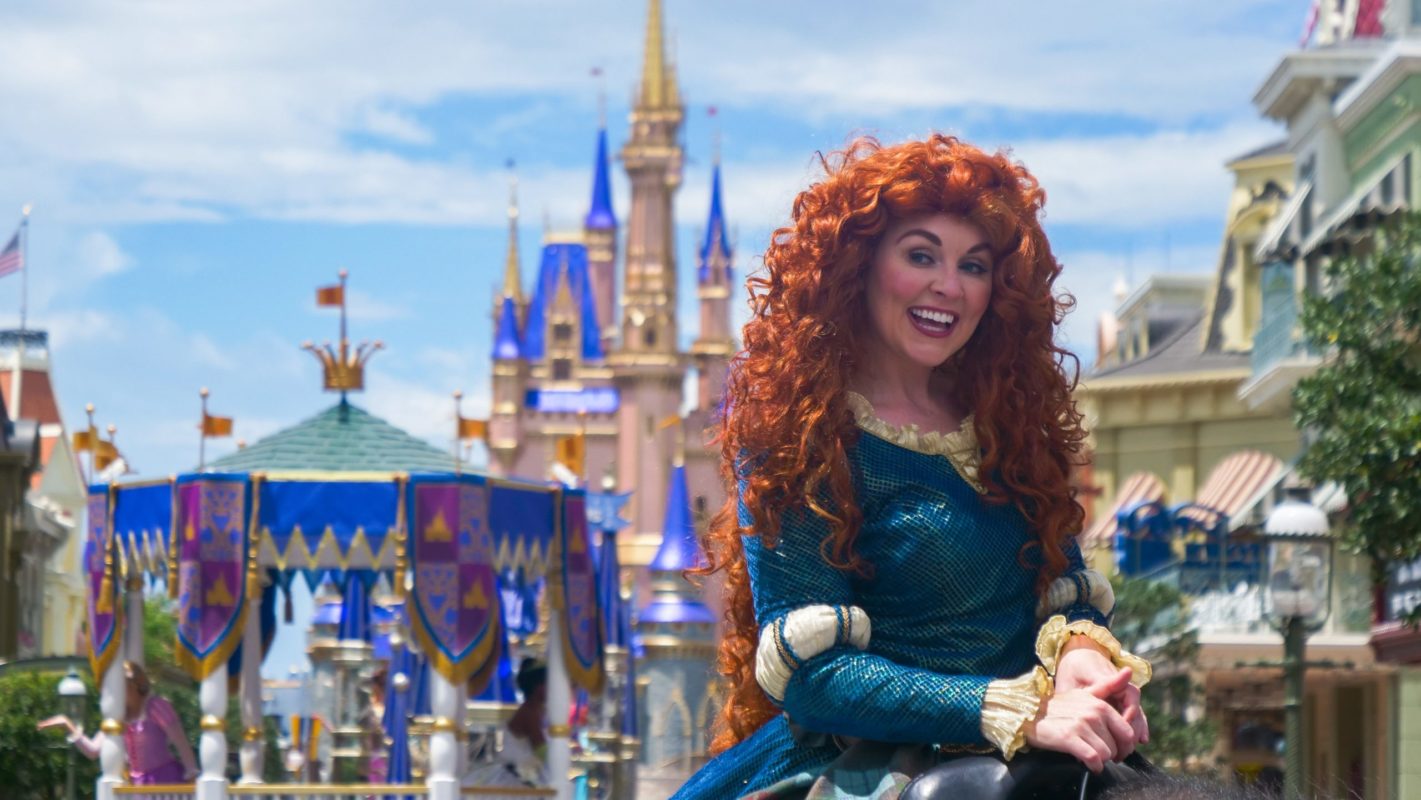 Merida on Horse during Character Cavalcade at Magic Kingdom