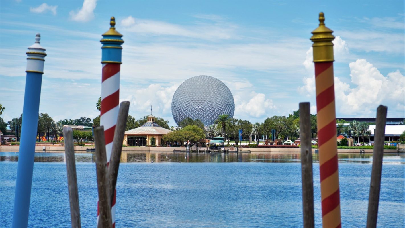 Spaceship Earth from Italy Pavilion in World Showcase