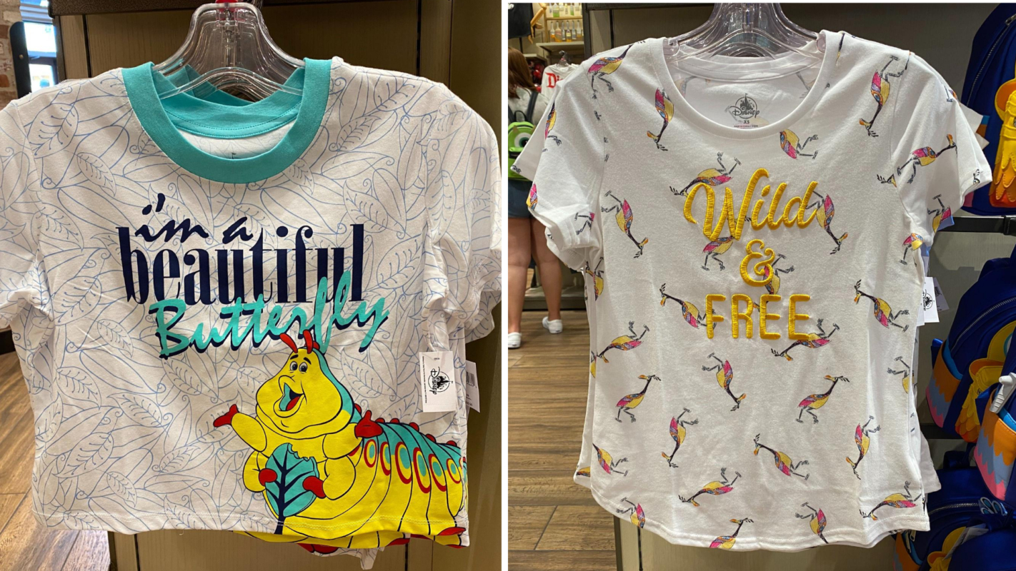 New Pixar Character Shirts at Downtown Disney Heimlich from A Bug's Life Kevin from Up