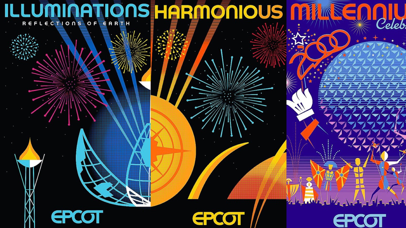 Millennium Celebration, “Harmonious”, and “IllumiNations” EPCOT Serigraph Posters