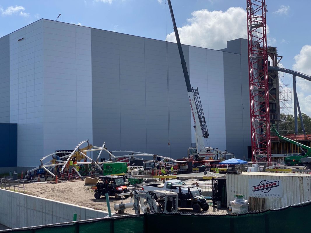 TRON Lightcycle Run Construction Update at Tomorrowland Magic Kingdom