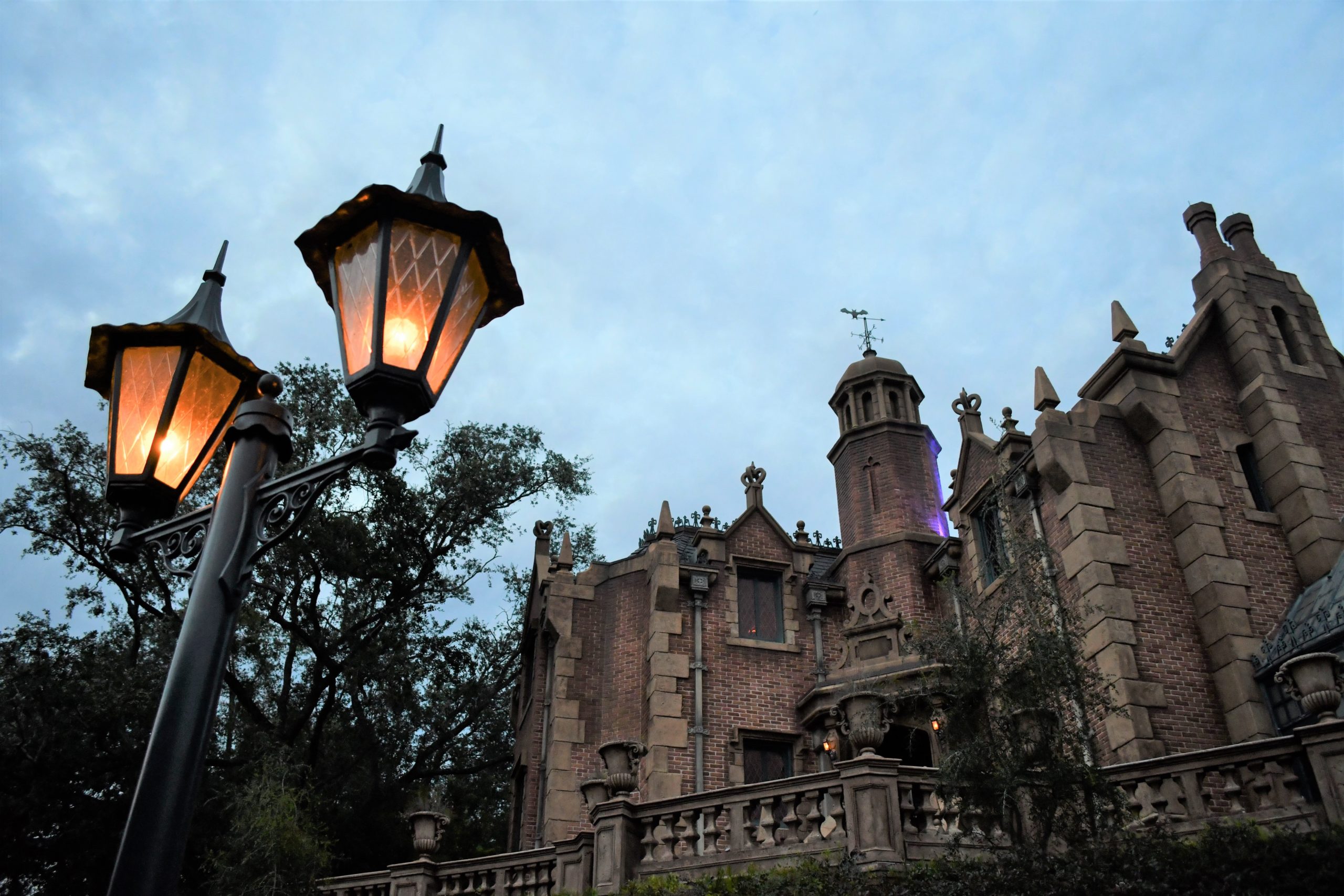 The Haunted Mansion with Lamppost