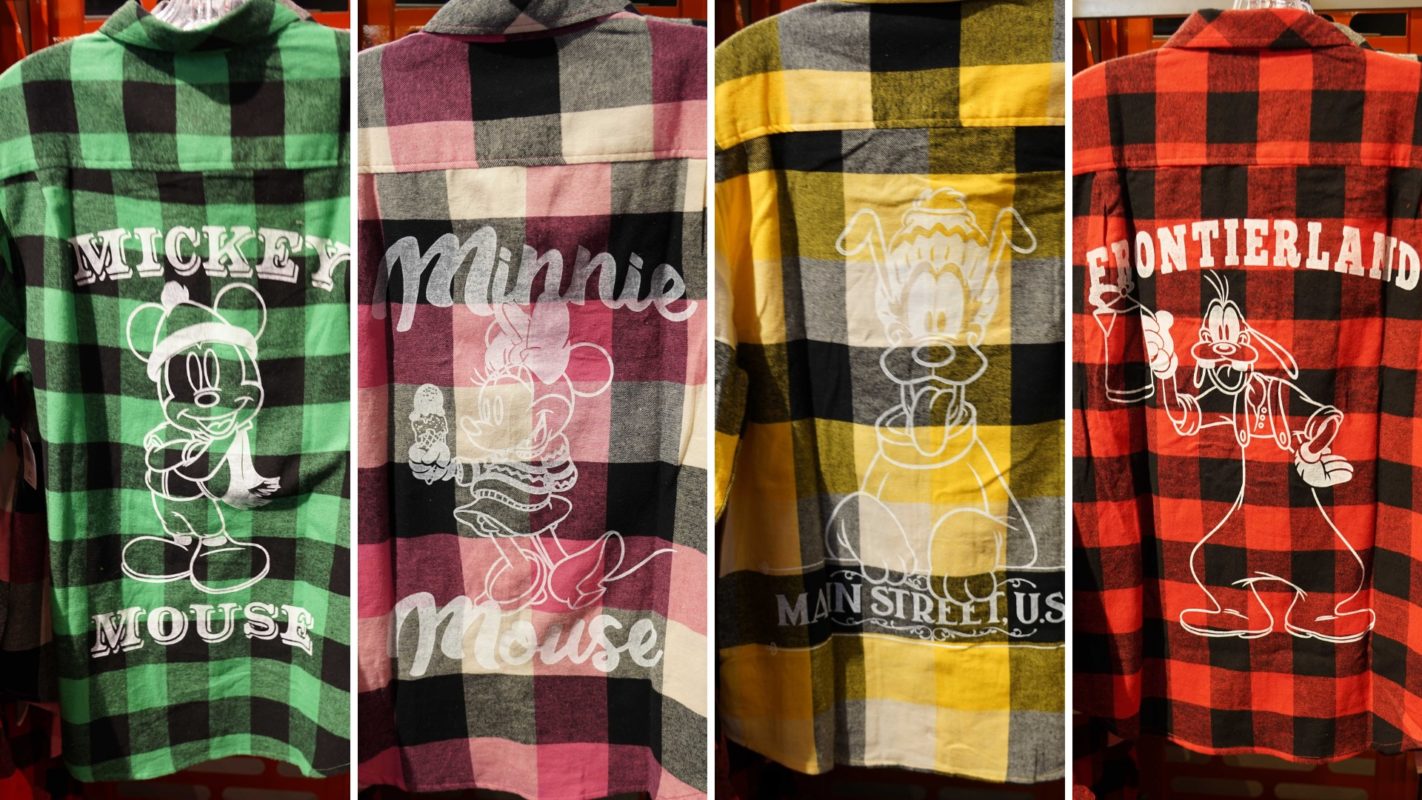 plaid-flannel-mickey-minnie-pluto-goofy-shirts-collage
