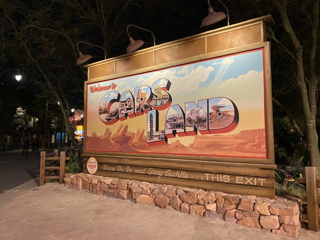 Cars Land at night