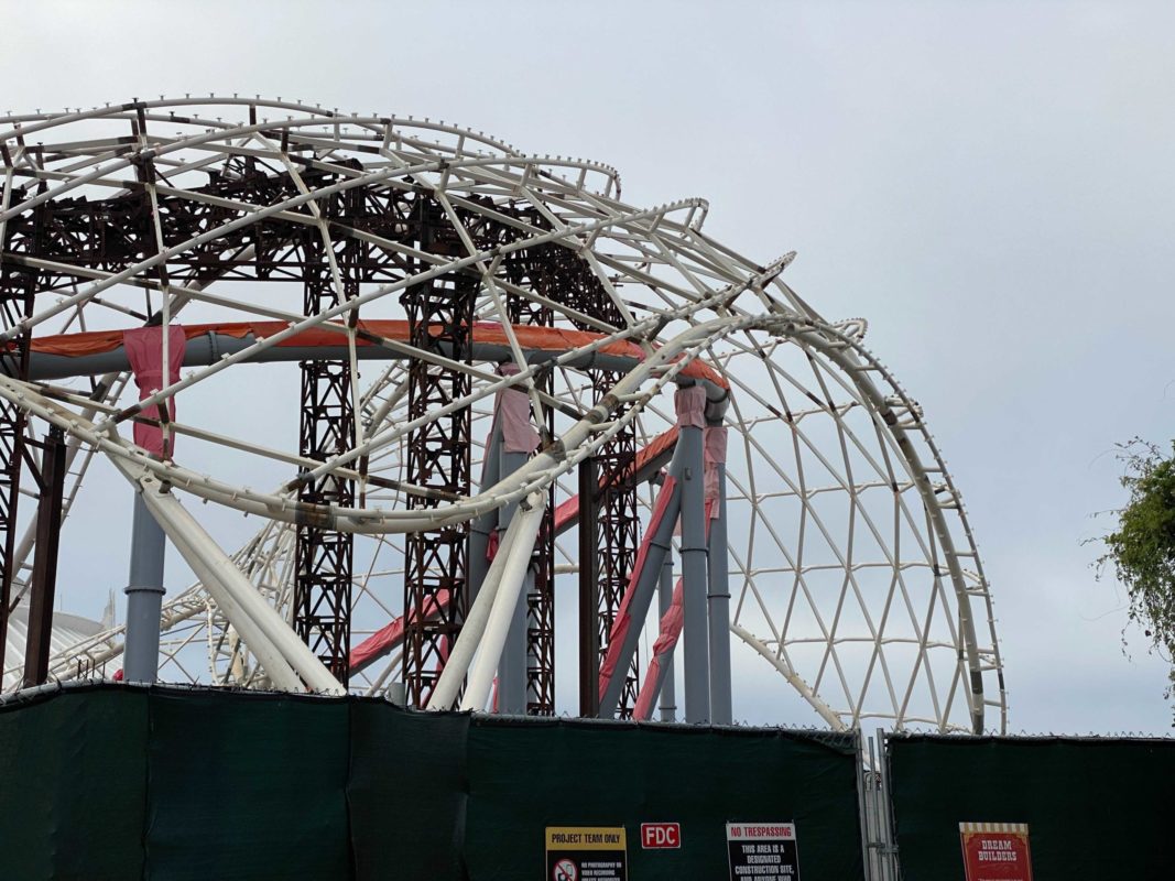 tron lightcycle run canopy temporary supports removed