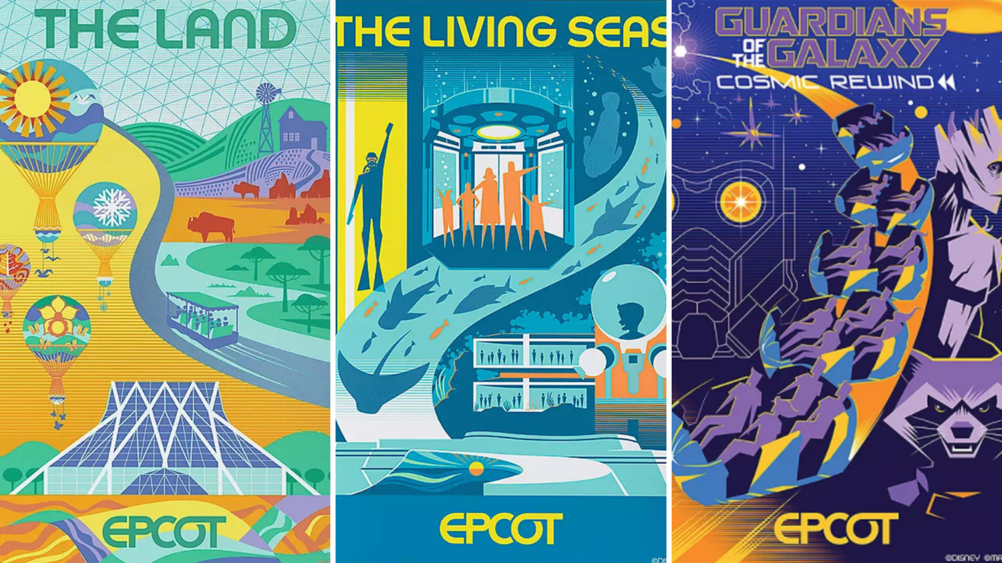 revised-land-living-seas-cosmic-rewind-epcot-poster-collage