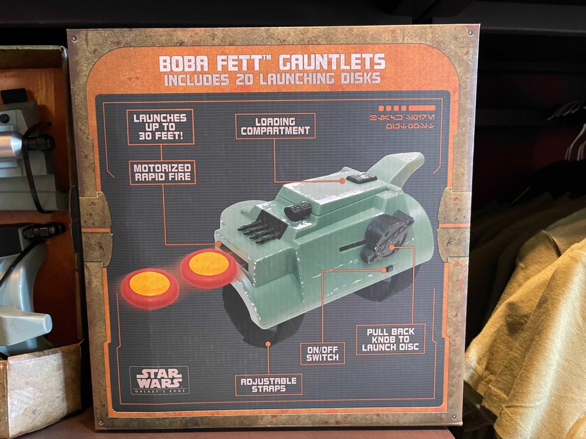 Toy Boba Fett gauntlets found in Galaxy's Edge at Disneyland Resort