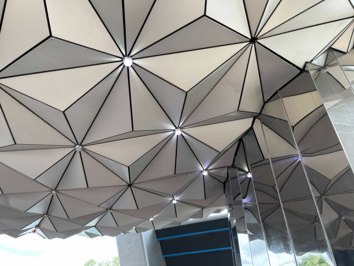 Points of light on Spaceship Earth in EPCOT