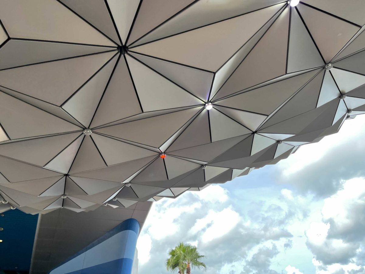 Points of light on Spaceship Earth in EPCOT