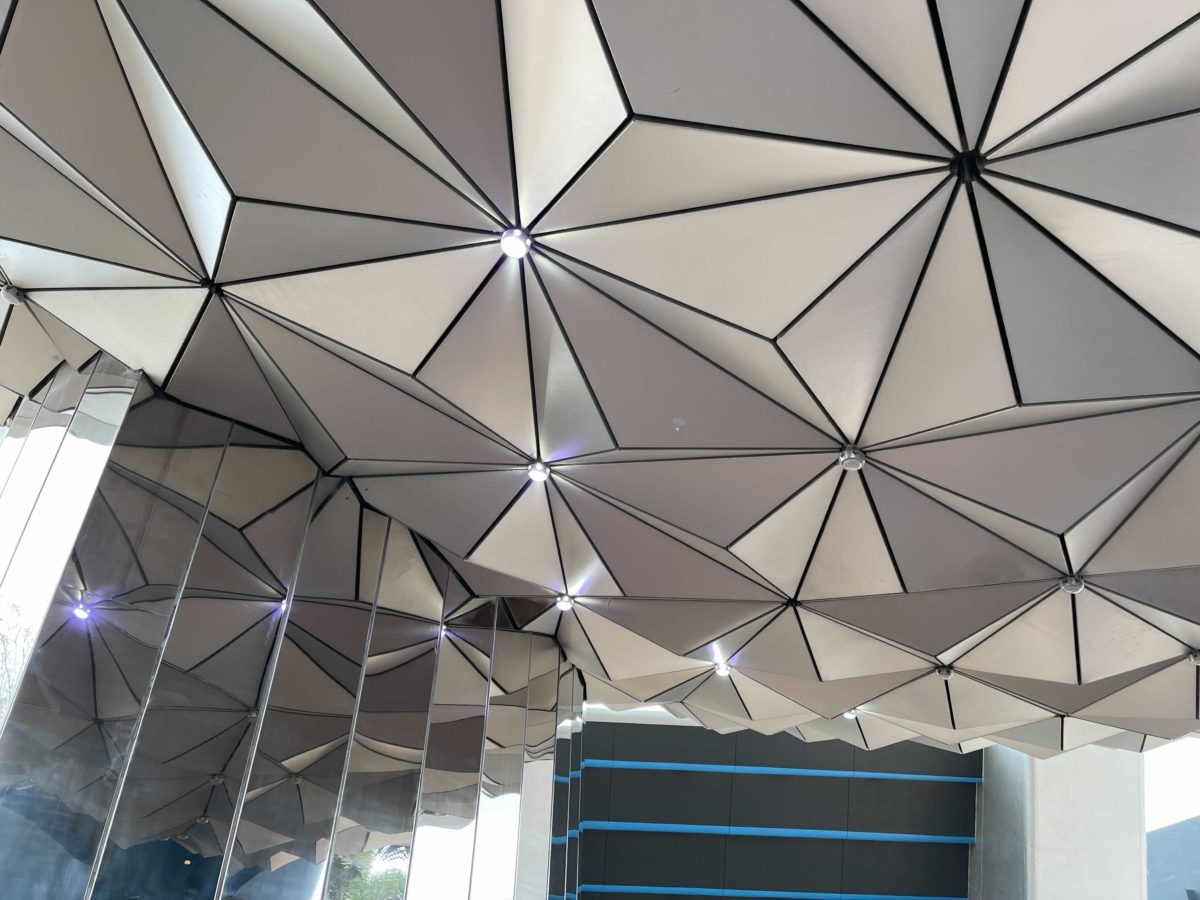 Points of light on Spaceship Earth in EPCOT