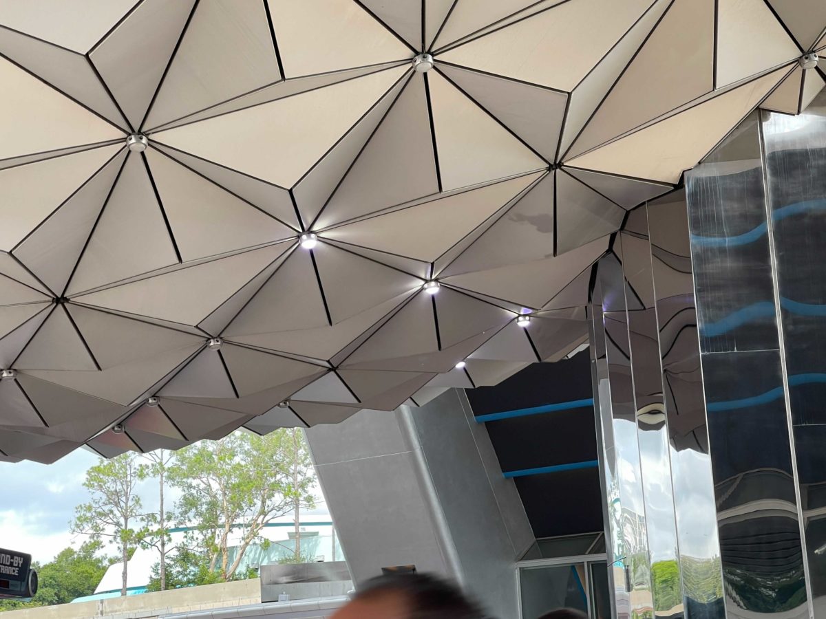 Points of light on Spaceship Earth in EPCOT