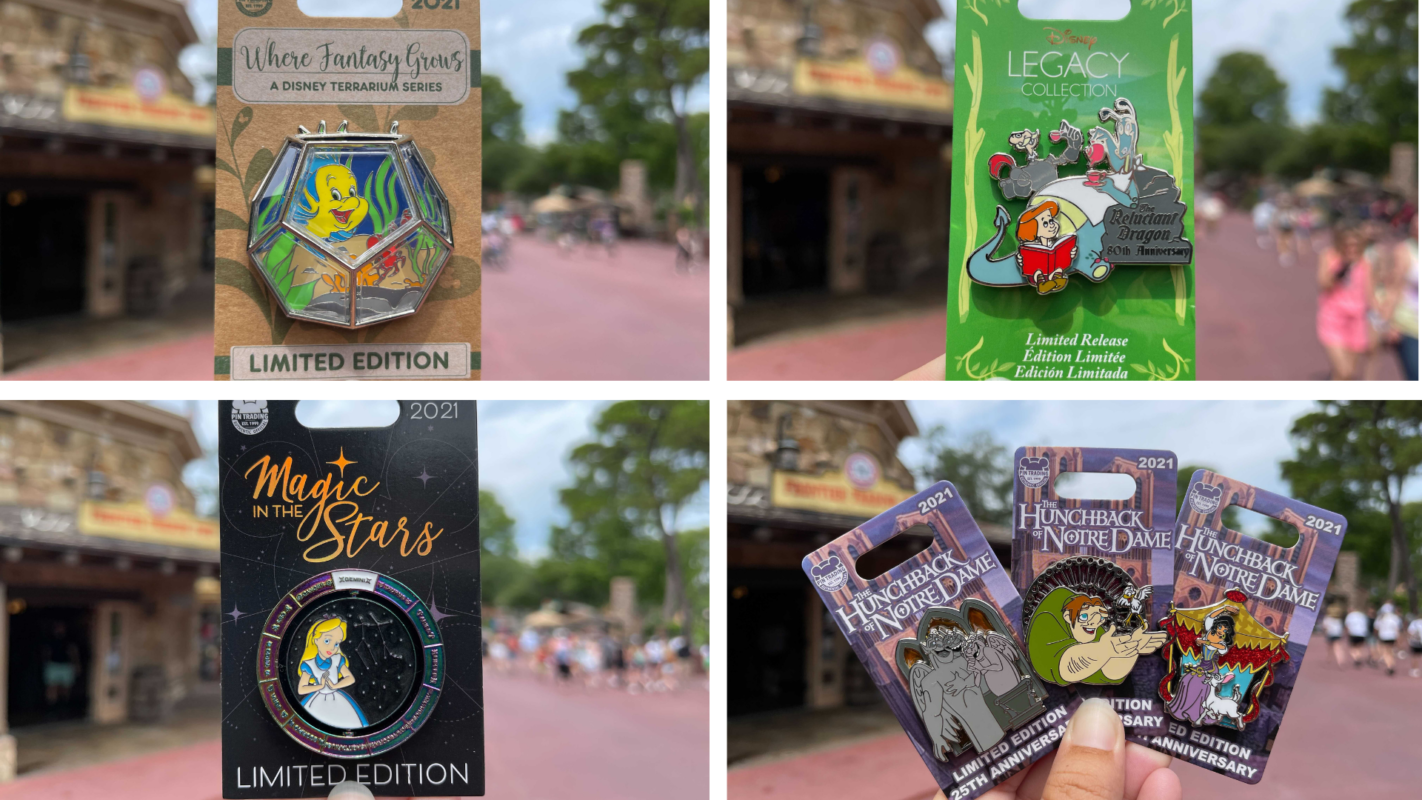 New Limited Edition and Release Flounder and Sebastian Terrarium, "The Reluctant Dragon", "Alice in Wonderland", and "The Hunchback of Notre Dame" Pins Arrive at Walt Disney World