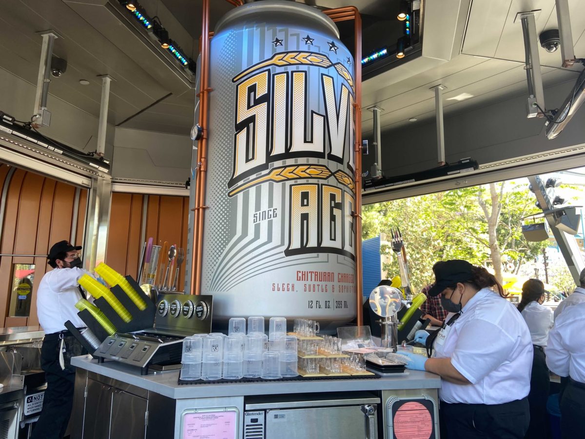 A bartender prepares drinks at the new Pym Tasting Lab in Avengers Campus at Disney California Adventure