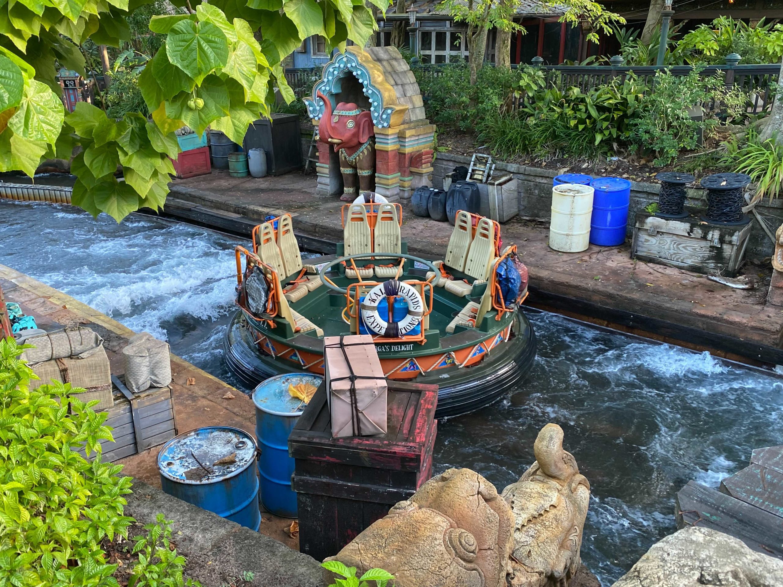 Kali River Rapids empty raft