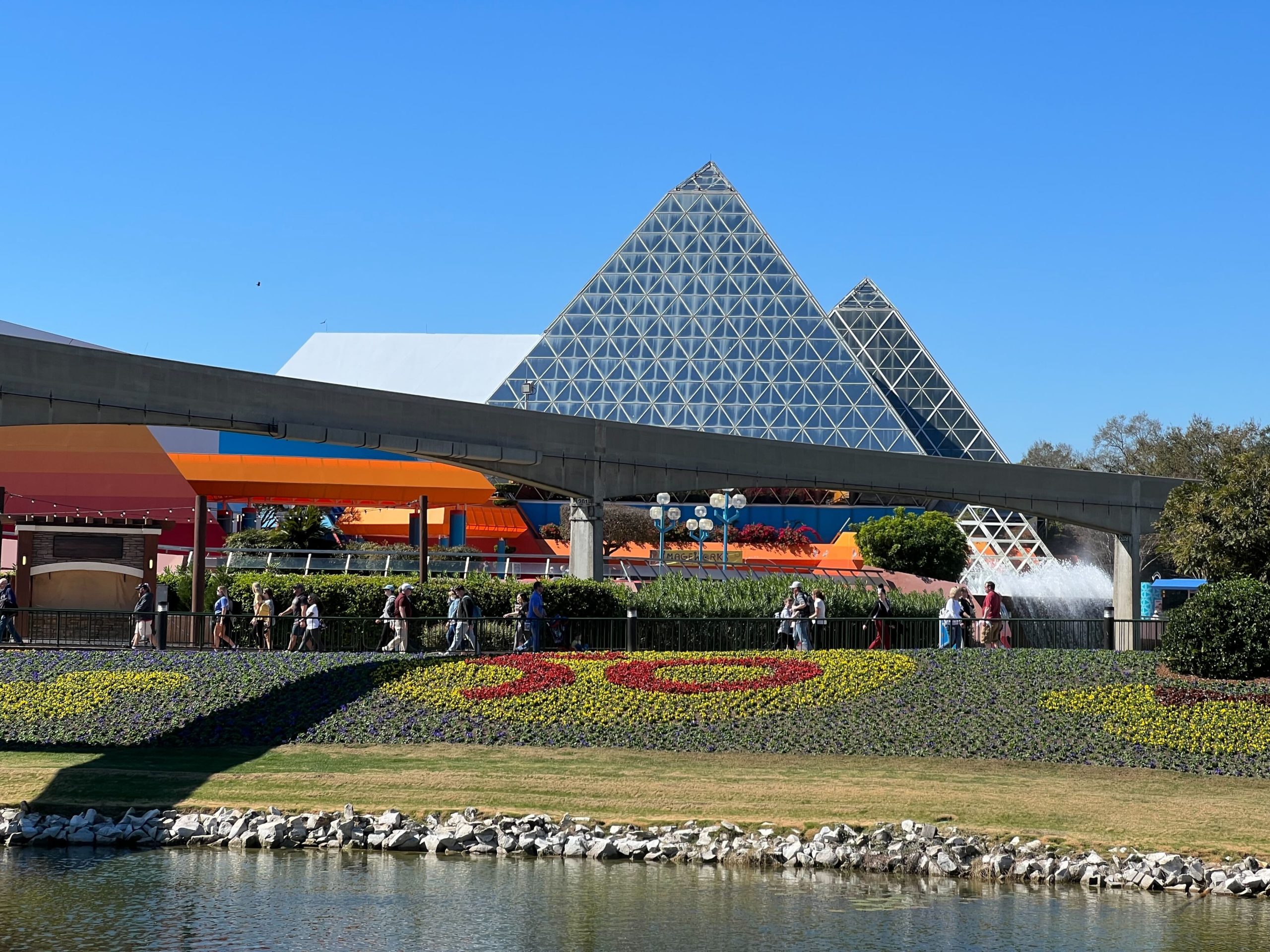 "50" flowerbed in front of Imagination Pavilion