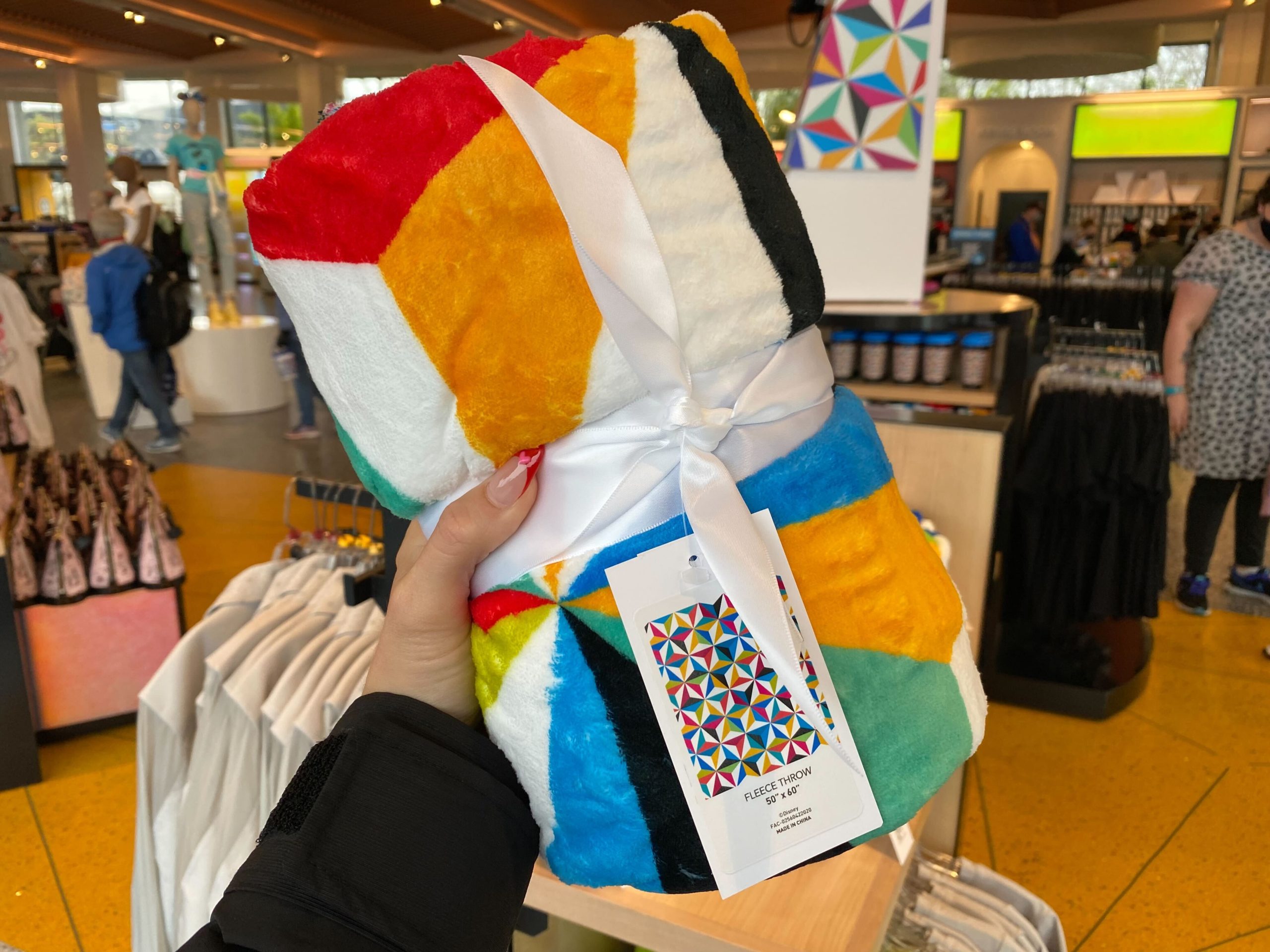 Spaceship Earth throw blanket rolled up