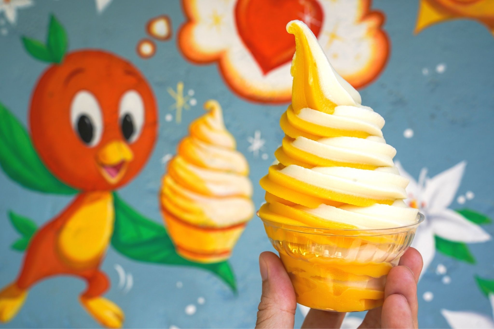 Citrus Swirl with Sunshine Tree Terrace Orange Bird mural