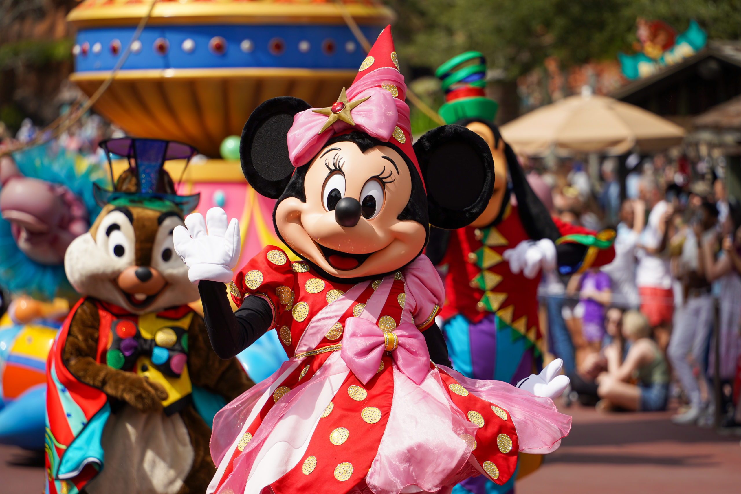 Minnie Mouse in the Festival of Fantasy Parade at Magic Kingdom