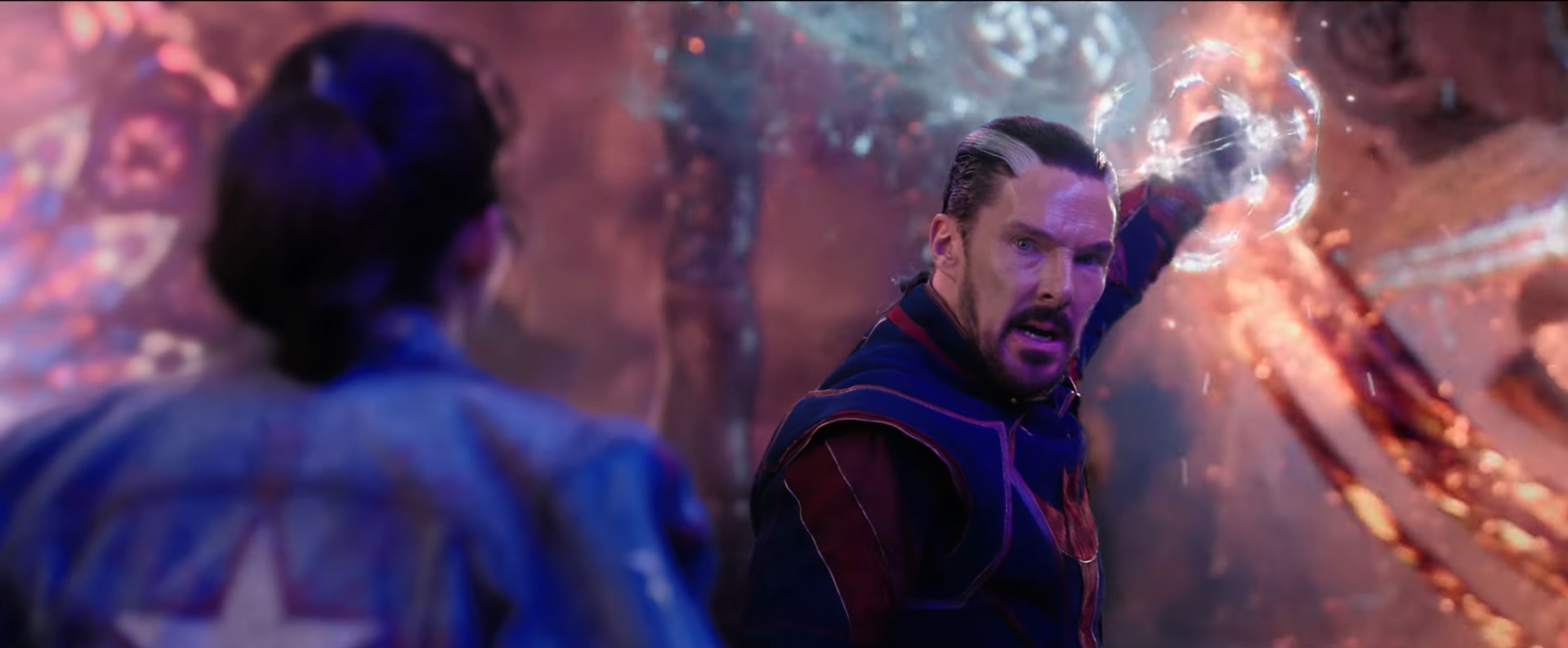 Dr. Strange facing America Chavez