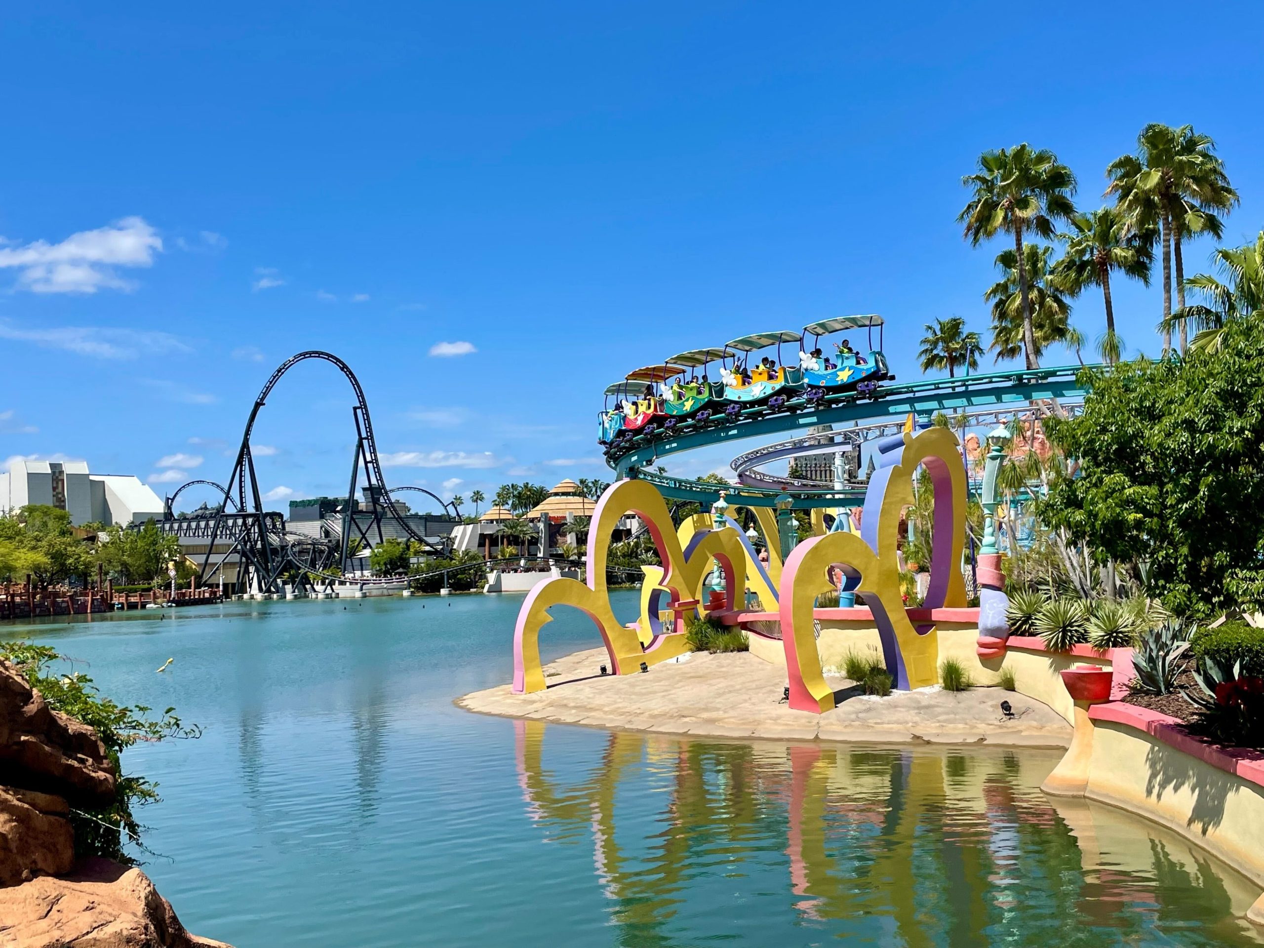 Seuss Landing with VelociCoaster in background