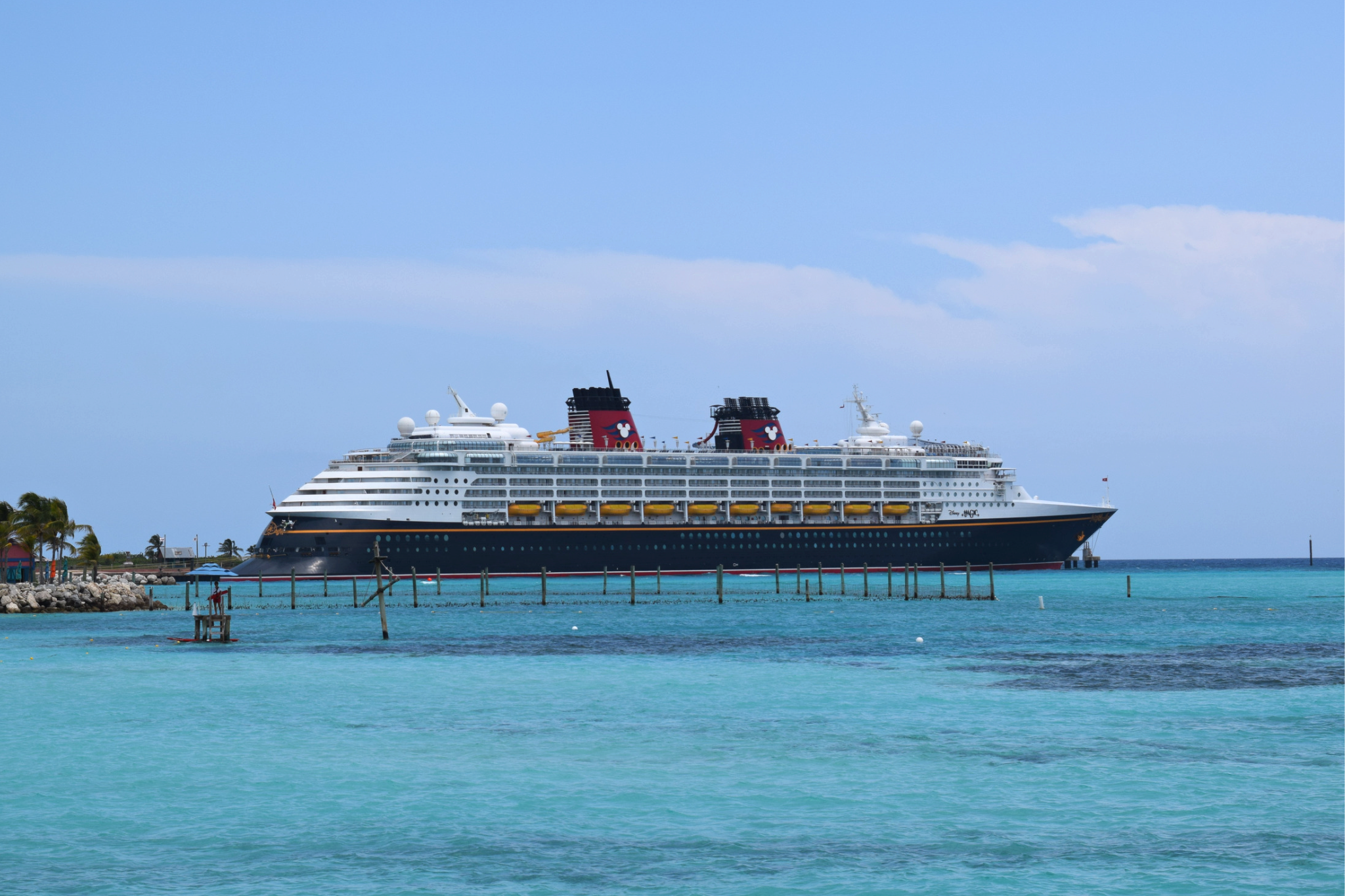 Disney Magic docked at Castaway Cay