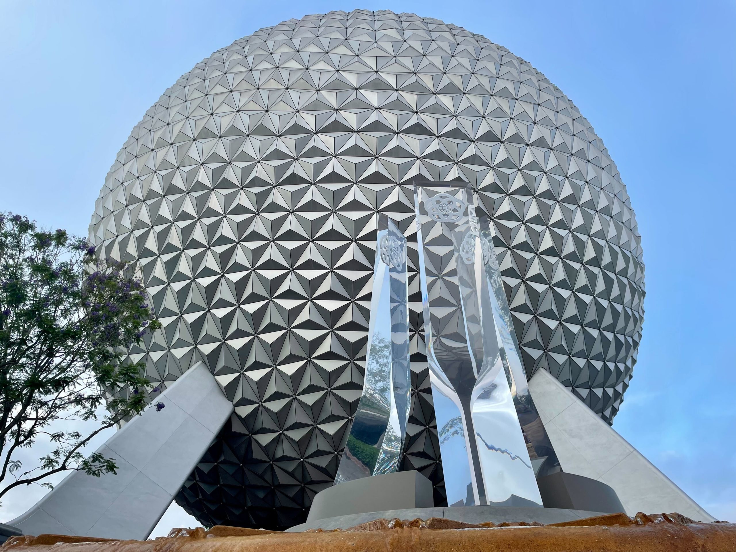 Spaceship Earth and EPCOT fountain