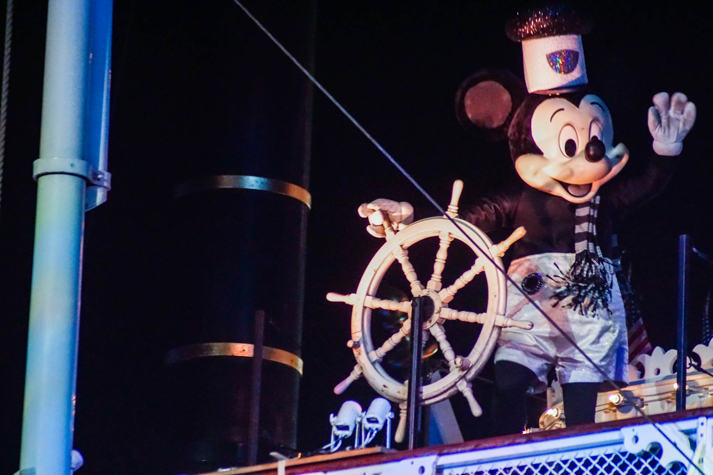 Steamboat Willie Mickey in Fantasmic! at Disneyland