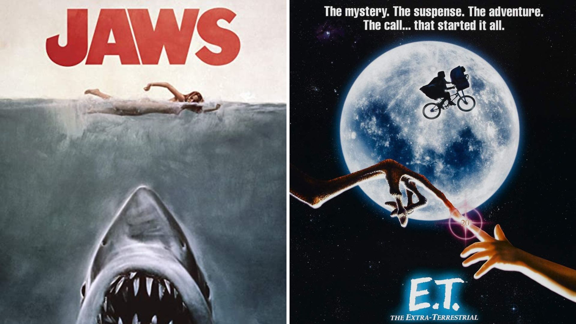 "Jaws" and "E.T." posters